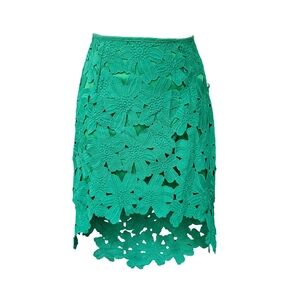 Green lace mini skirt